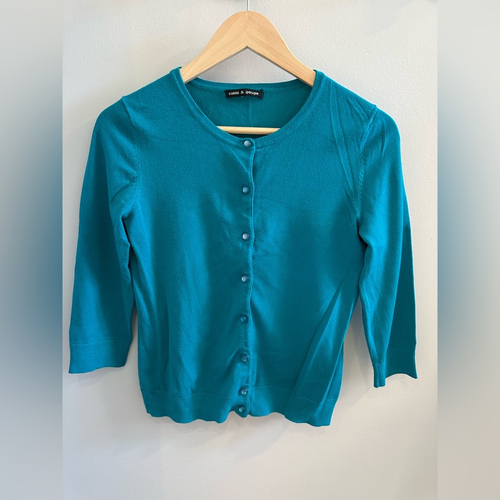 Cable & Gauge Turquoise Knit Sweater